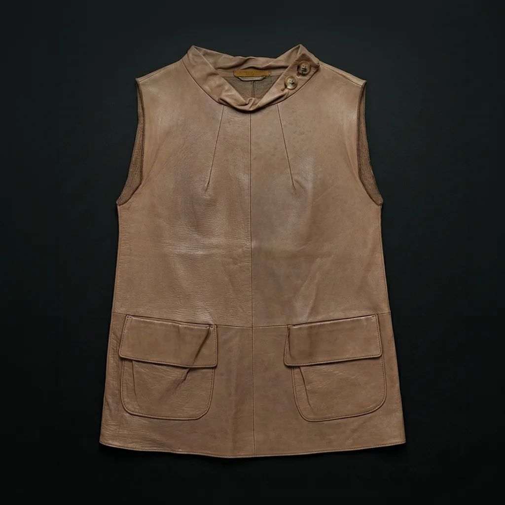 Carmel Sleeveless Leather Top