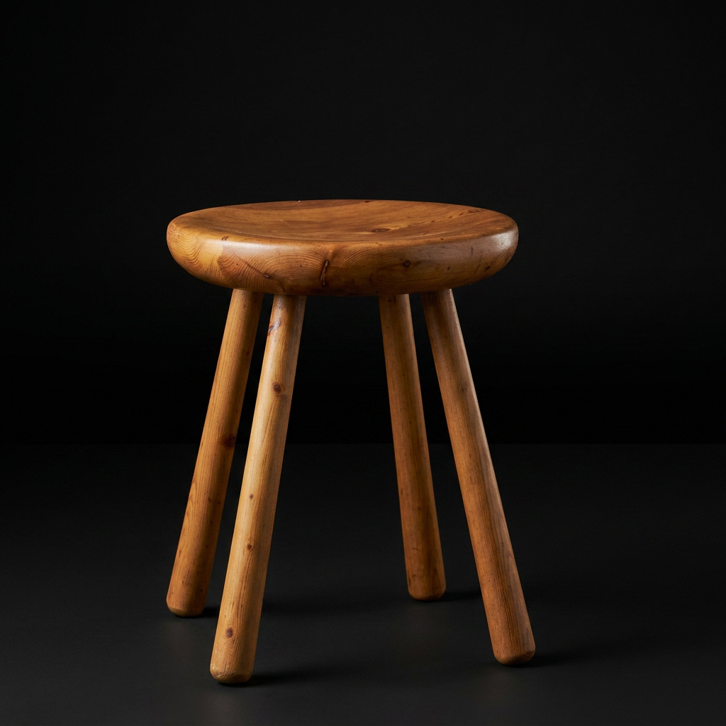 French Carved Pine Stool