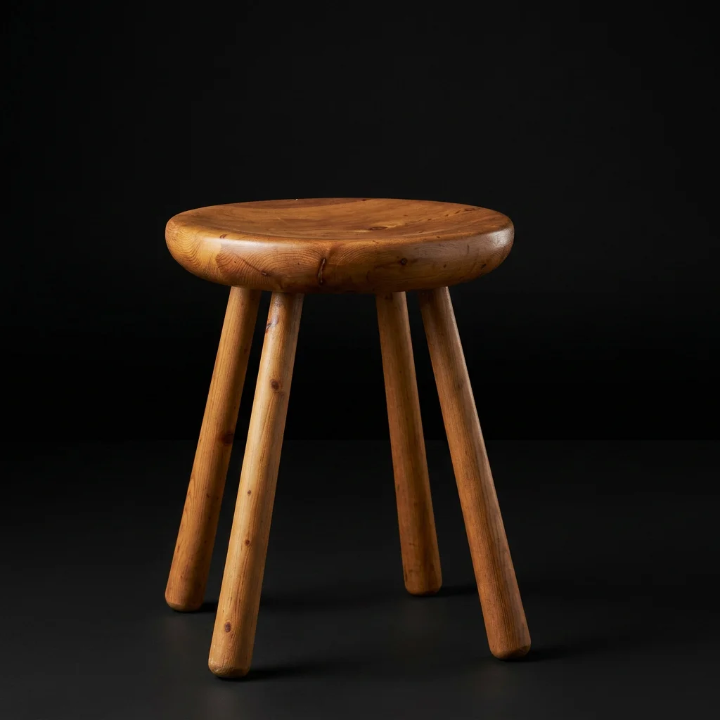 French Carved Pine Stool