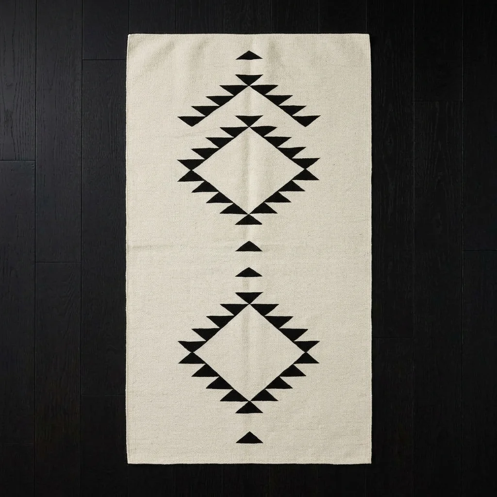 Geometric Handwoven Accent Rug