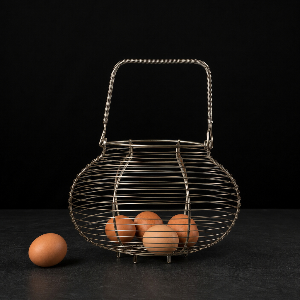 Vintage French Wire Egg Basket