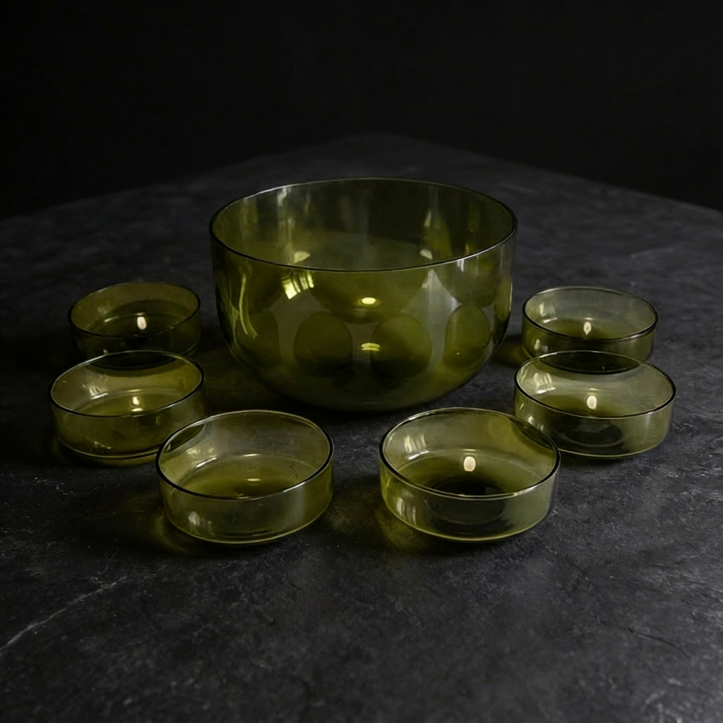 Moss Green i-glass Bowl Set