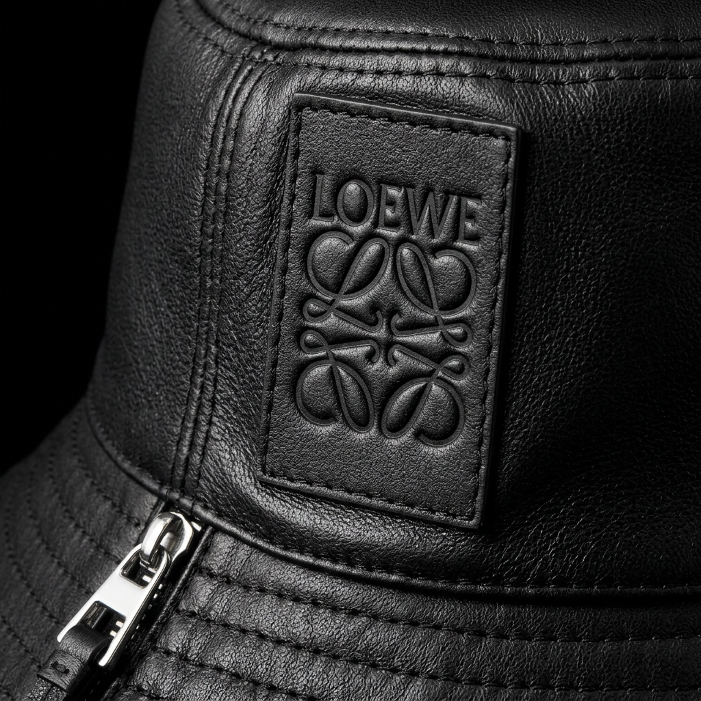 Fisherman Zip Leather Bucket Hat