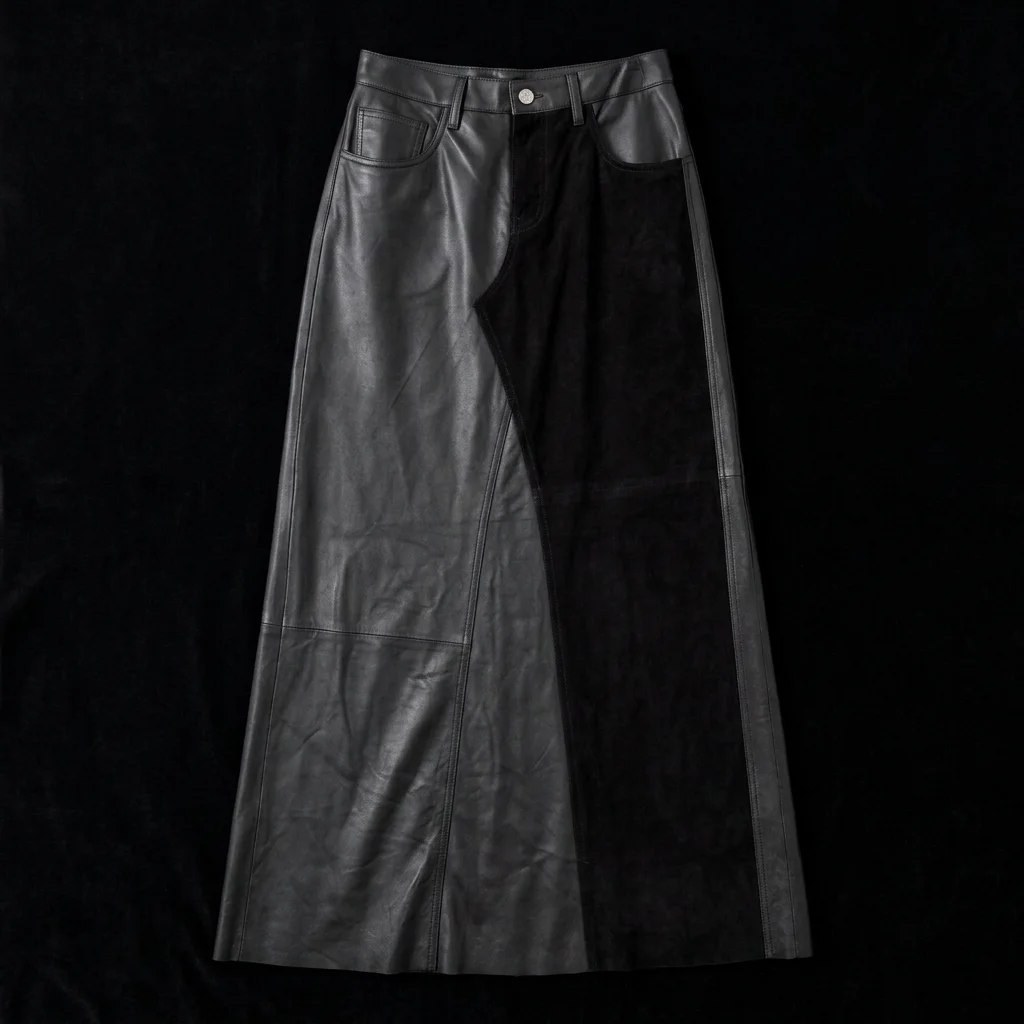 Panelled Leather Skirt