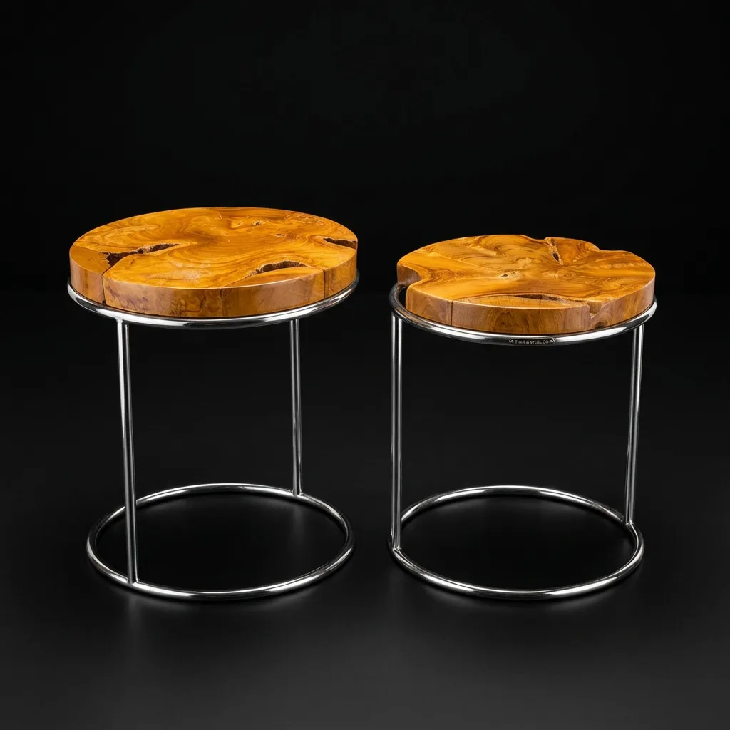 Teak Nesting Side Tables